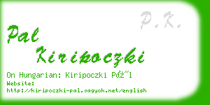 pal kiripoczki business card